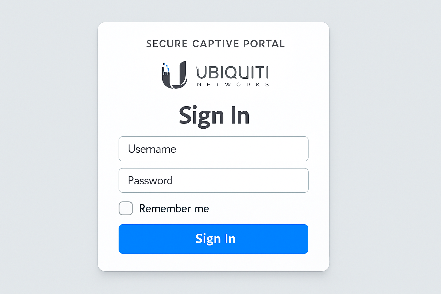 Secure Captive Portal Interface for Ubiquiti